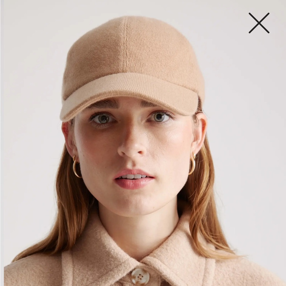 Quince cashmere baseball hat, xs/s, camel
